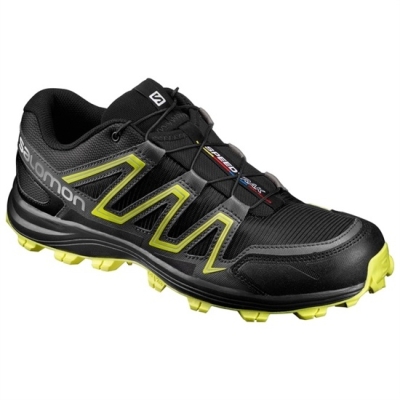 Tenis Para Trail Running Salomon SPEEDTRAK Hombre Negros Amarillos | MX-857VFJK