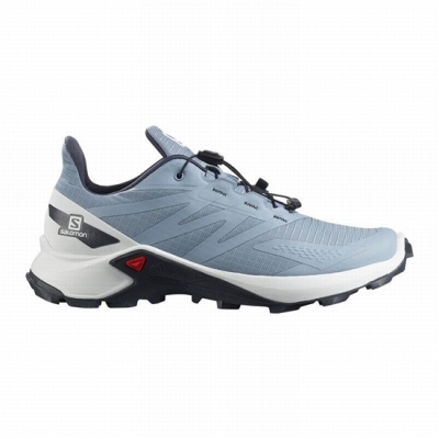 Tenis Para Trail Running Salomon SUPERCROSS BLAST W Mujer Grises Azules Blancos | MX-046PNQM