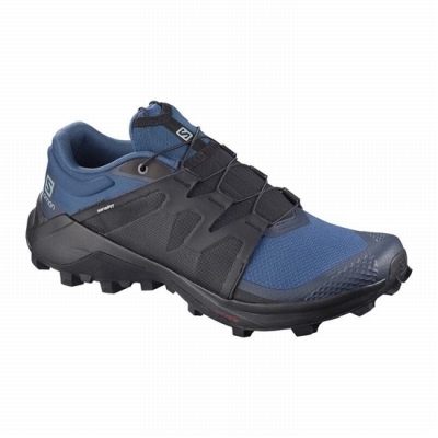 Tenis Para Trail Running Salomon WILDCROSS Hombre Azul Marino Negros | MX-547VBYF