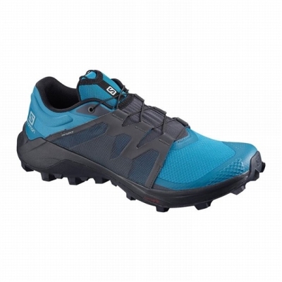 Tenis Para Trail Running Salomon WILDCROSS Hombre Azules Negros | MX-931LRBK