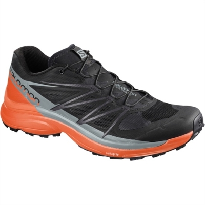 Tenis Para Trail Running Salomon WINGS PRO 3 Hombre Negros Grises Naranjas | MX-087TJPM