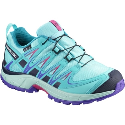 Tenis Para Trail Running Salomon XA PRO 3D CSWP K Niños Turquesa | MX-180QSNG