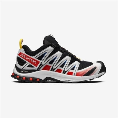 Tenis Para Trail Running Salomon XA PRO 3D RACING BK/W Hombre Negros Blancos | MX-321HLGU