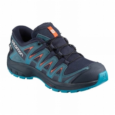 Tenis Para Trail Running Salomon XA PRO 3D CLIMASALOMON WATERPROOF Niños Azul Marino Azules | MX-360YKPJ