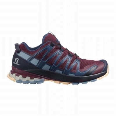 Tenis Para Trail Running Salomon XA PRO 3D V8 Mujer Vino Azules | MX-851TDSH