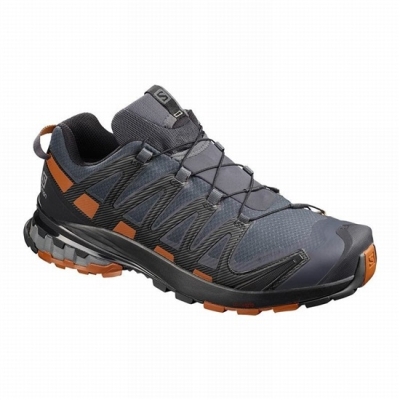 Tenis Para Trail Running Salomon XA PRO 3D V8 GORE-TEX WIDE Hombre Azules Oscuro Negros | MX-970SEML