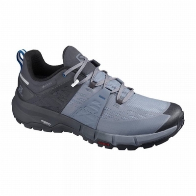 Tenis Senderismo Salomon ODYSSEY GTX Hombre Grises Azul Rey | MX-805HOYJ