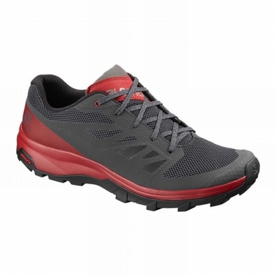 Tenis Senderismo Salomon OUTLINE Hombre Azules Oscuro Rojos | MX-896VBQN