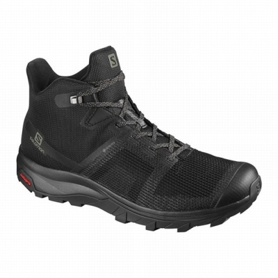 Tenis Senderismo Salomon OUTLINE PRISM MID GORE-TEX Hombre Negros | MX-968XLDU