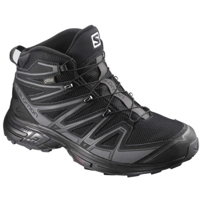 Tenis Senderismo Salomon X-CHASE MID GTX W Mujer Negros | MX-941NCVI