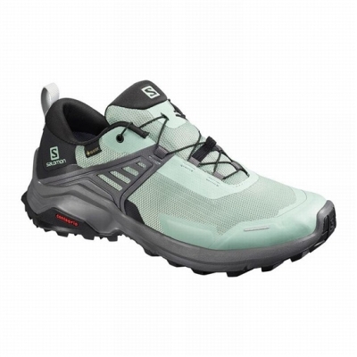 Tenis Senderismo Salomon X RAISE GORE-TEX Mujer Verdes Negros | MX-365MTSD