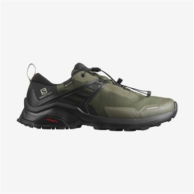 Tenis Senderismo Salomon X RAISE GORE-TEX Hombre Verde Oliva Verdes | MX-981RBCA