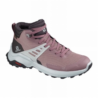 Tenis Senderismo Salomon X RAISE MID GORE-TEX Mujer Vino | MX-740EYUO