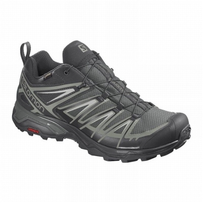 Tenis Senderismo Salomon X ULTRA 3 GORE-TEX Hombre Grises | MX-213JMFY