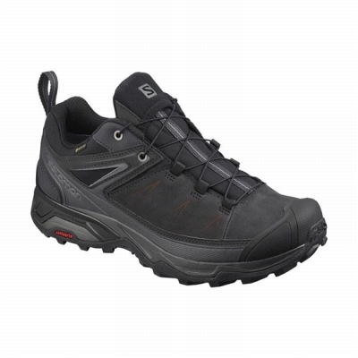 Tenis Senderismo Salomon X ULTRA 3 LEATHER GORE-TEX Hombre Negros | MX-471NEKG