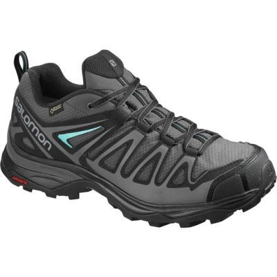 Tenis Senderismo Salomon X ULTRA 3 PRIME GTX W Mujer Plateados Negros | MX-074NZGT